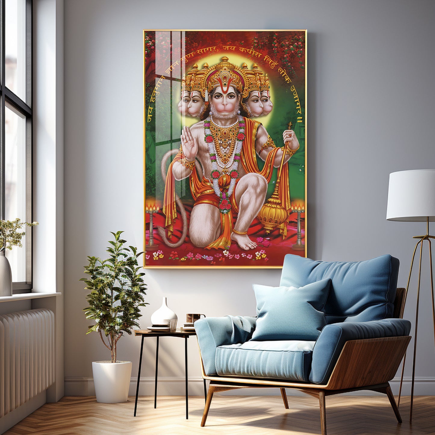 Lord Hanuman Premium Vertical Acrylic Wall Art