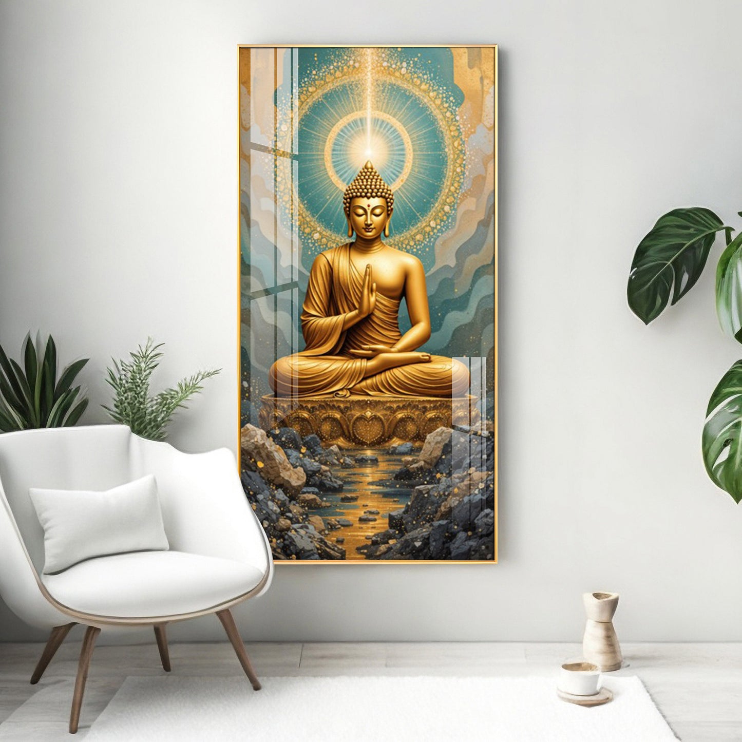 Buddha Bliss Premium Acrylic Vertical Wall Art