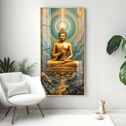 Buddha Bliss Premium Acrylic Vertical Wall Art