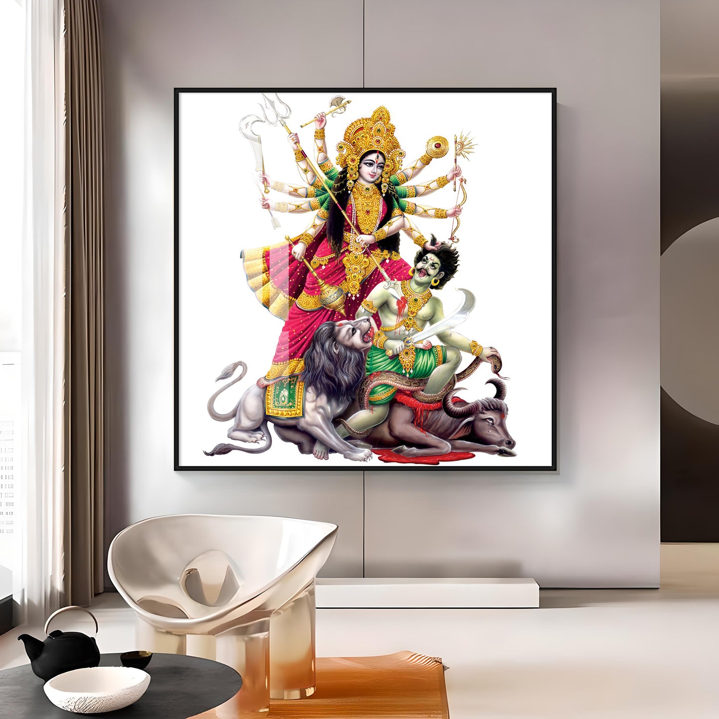 Mahishasuramardini Grace Premium Acrylic Square Wall Art