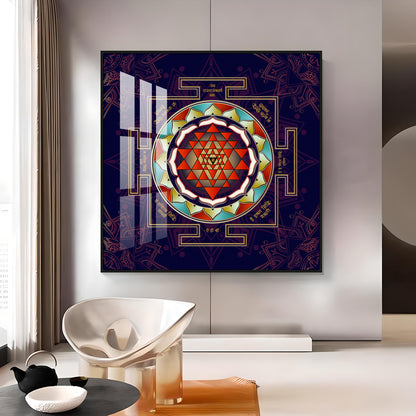 Laxmi Shri Yantra Premium Acrylic Square Wall Art