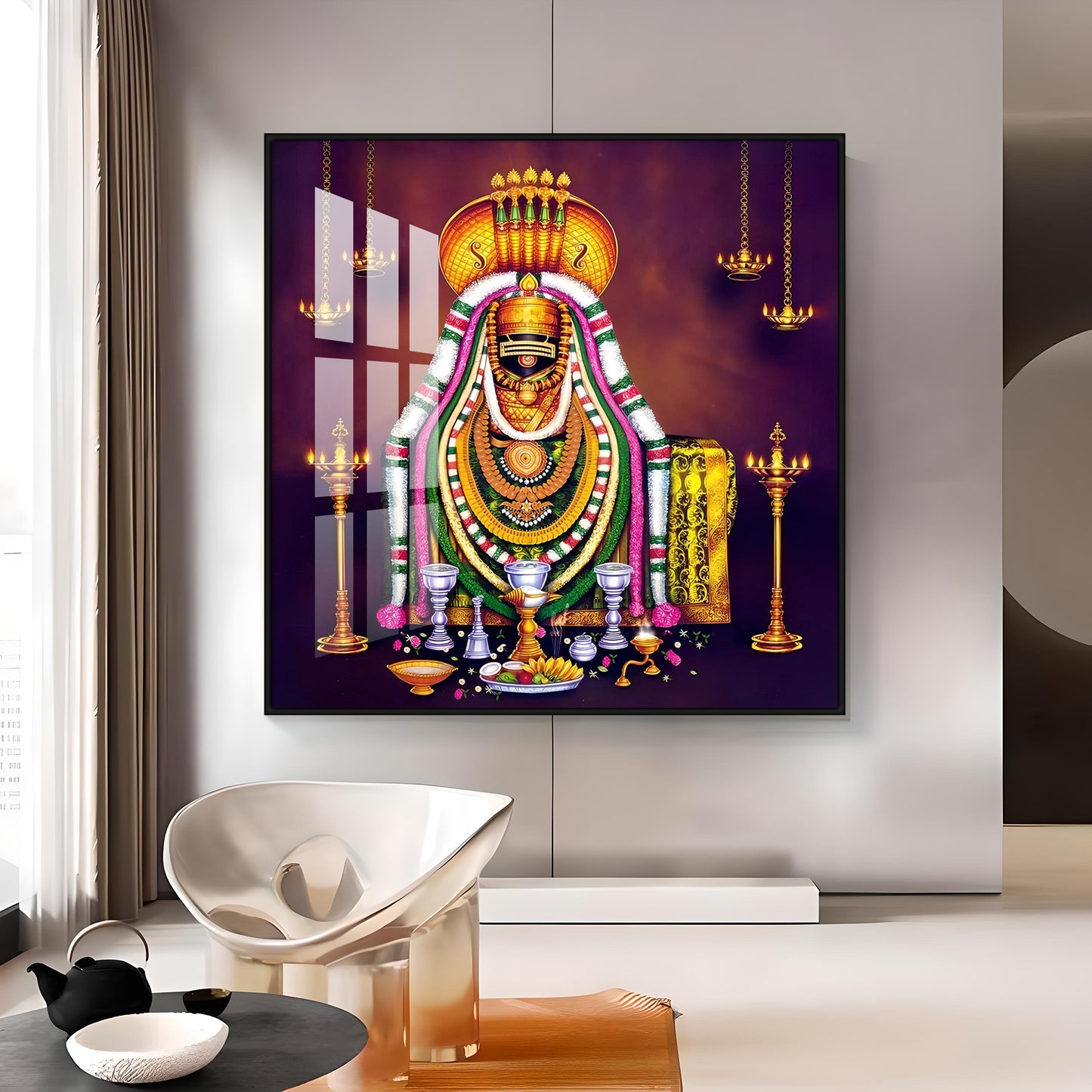 Lord Arunachaleswarar Premium Acrylic Square Wall Art