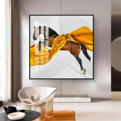 Galloping Horse Premium Square Wall Art