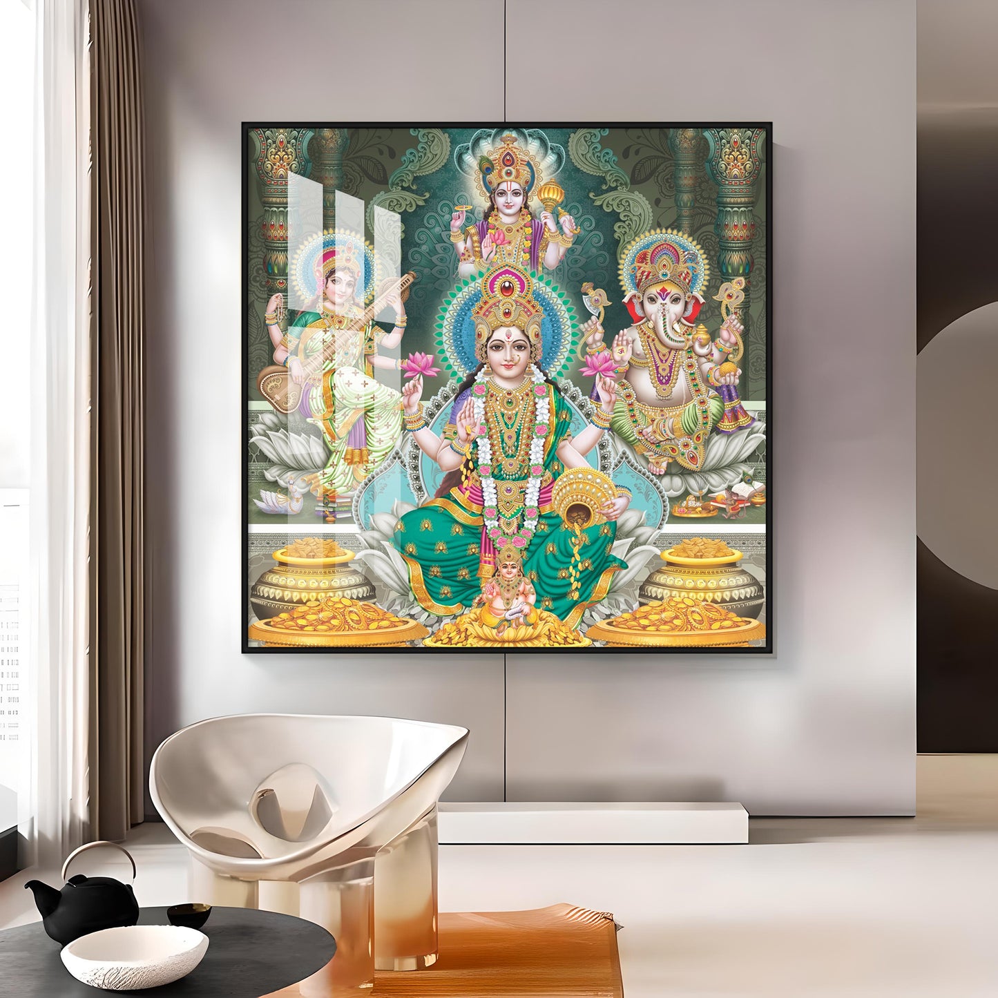 Divine Essence Of Supreme Deities Premium Acrylic Square Wall Art