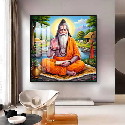 Veda Vyasa Maharshi Incarnation Premium Acrylic Square Wall Art