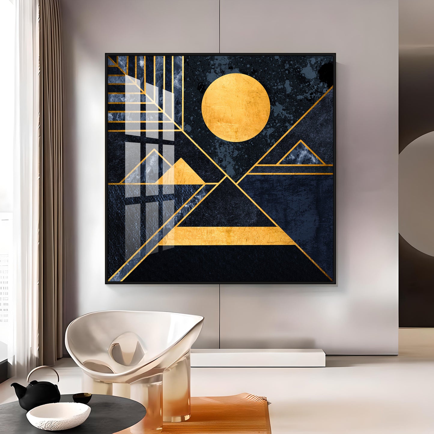 Moon & Mountains Premium Acrylic Square Wall Art