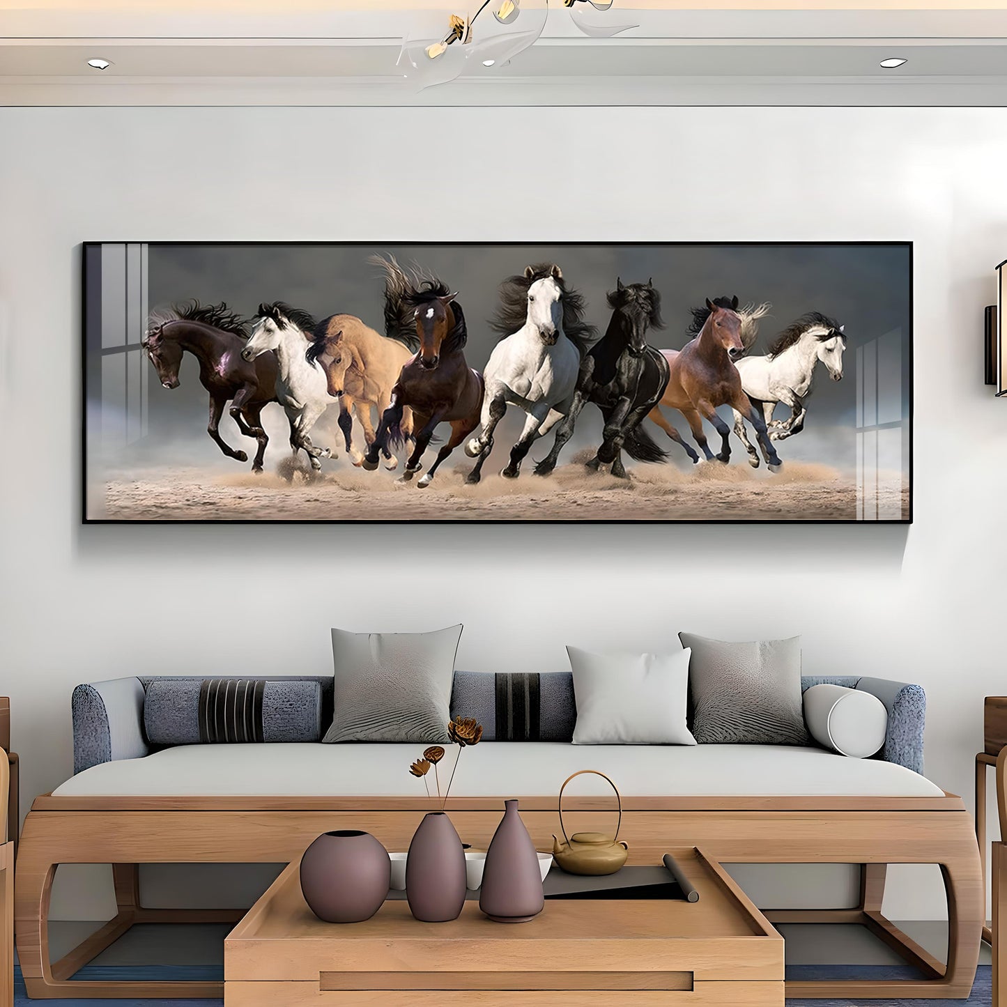 Running Horses Premium Acrylic Horizontal Wall Art