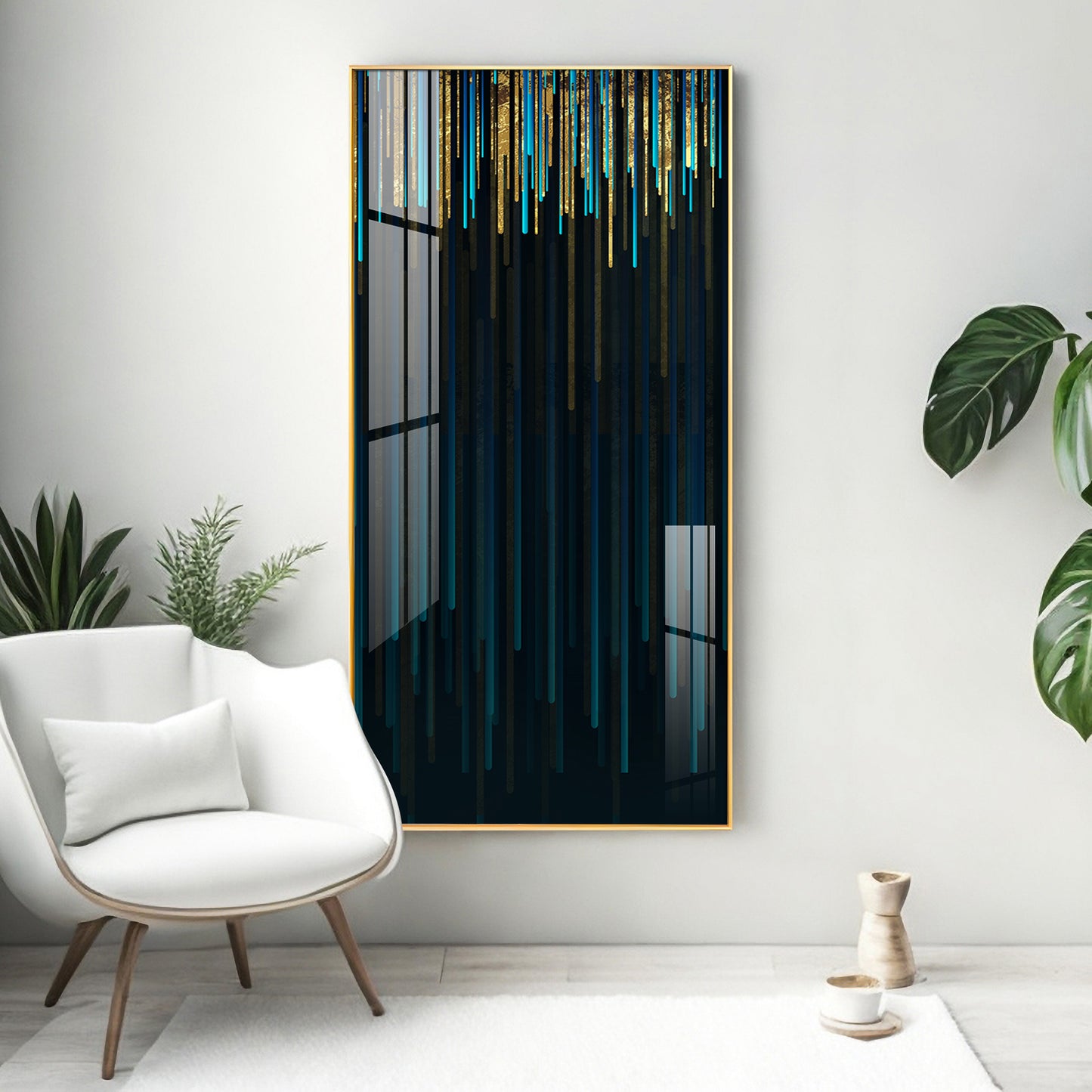 Modern Line Geometric Premium Acrylic Vertical Wall Art