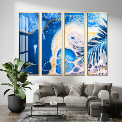 Art of Blue Premium Acrylic Vertical Wall Art (set of 4)