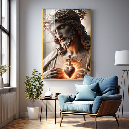 Divine Jesus Heart Premium Acrylic Wall Art