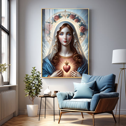 Sacred Heart Serenity Premium Acrylic Vertical Wall Art