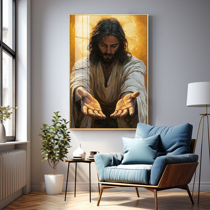 Faithful Jesus Hands Premium Acrylic Wall Art