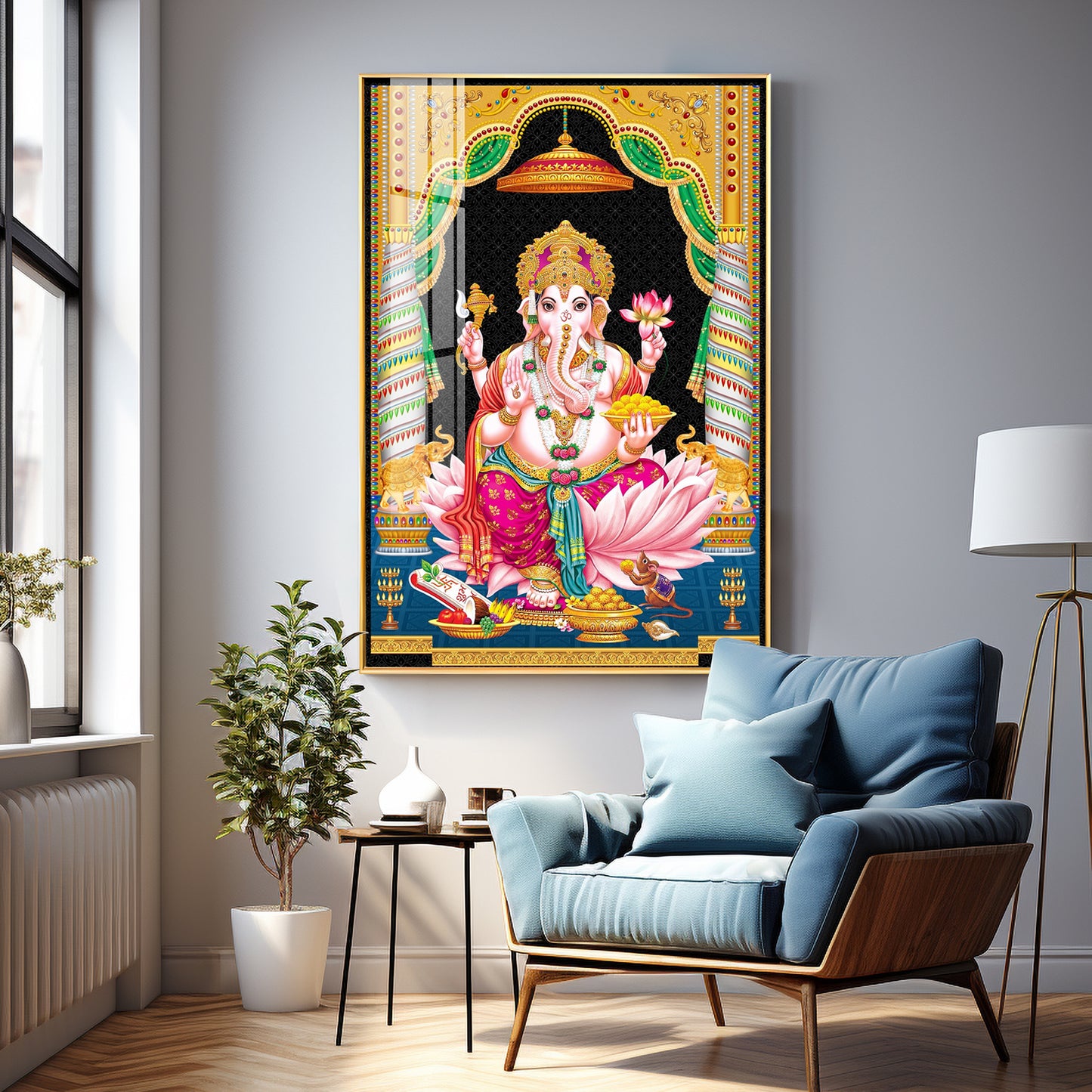 Divine Ganesh Serenity Premium Acrylic Vertical Wall Art