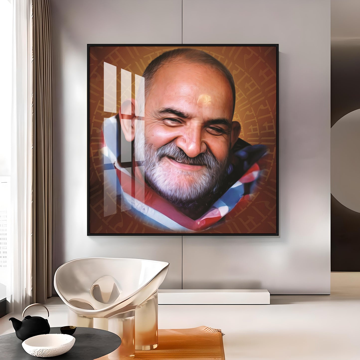 Neem Karoli Baba Premium Acrylic Square Wall Art