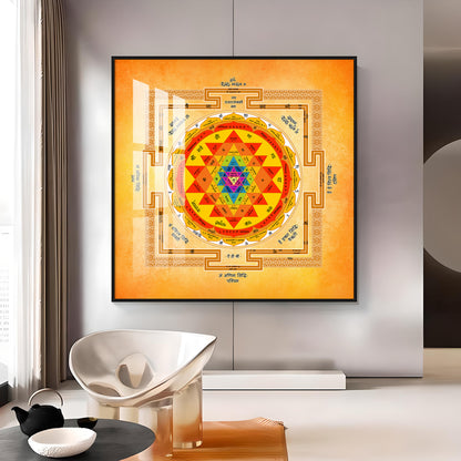 Shree Yantra Premium Acrylic Square Wall Art