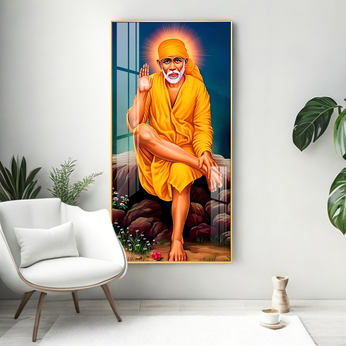 Shirdi Sai Baba Premium Acrylic Vertical Wall Art