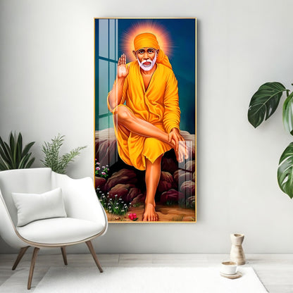 Shirdi Sai Baba Premium Acrylic Vertical Wall Art