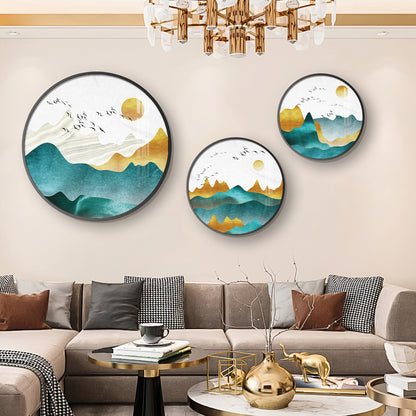 Mountain Scenery Premium Acrylic Round Wall Art (Set of 3)