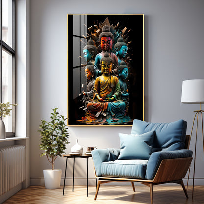 Lord Buddha Premium Acrylic Vertical Wall Art