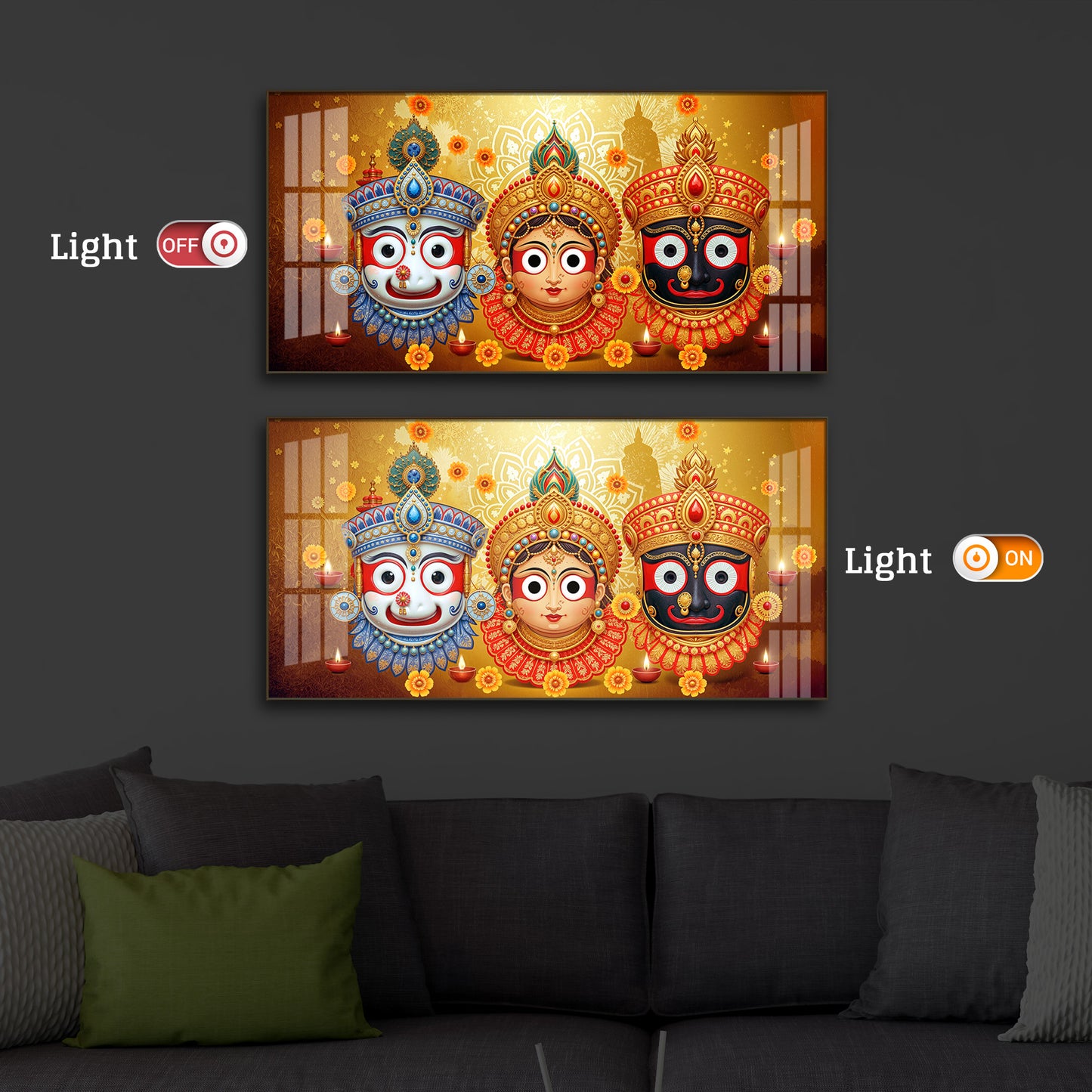 Jai Jagannath Modern Luxury Backlight Horizontal Wall Art