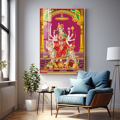 Maa Durga Spirit Premium Acrylic Vertical Wall Art