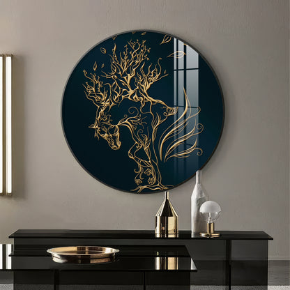 Golden Halo Premium Acrylic Round Wall Art