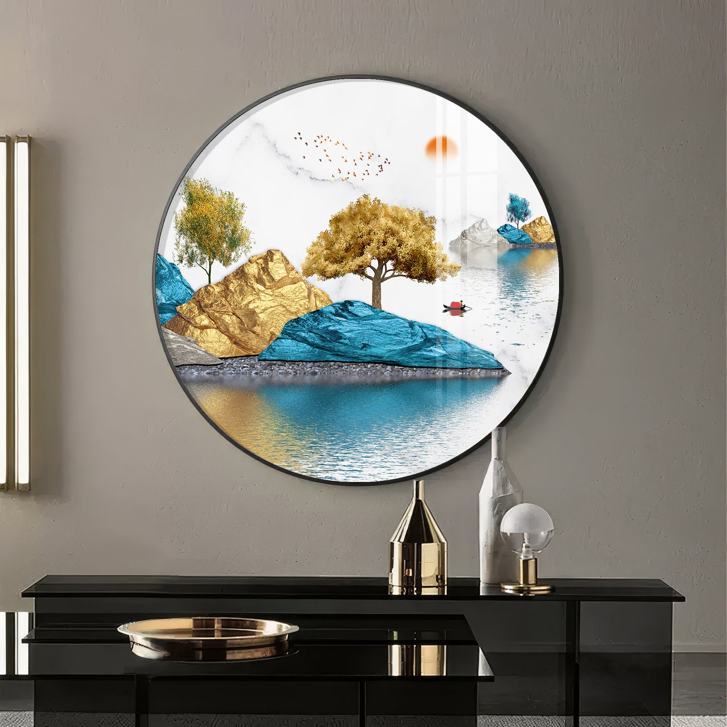 Lakebound Ascent Premium Acrylic Round Wall Art