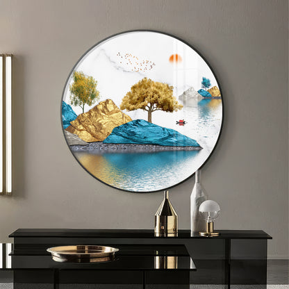 Lakebound Ascent Premium Acrylic Round Wall Art