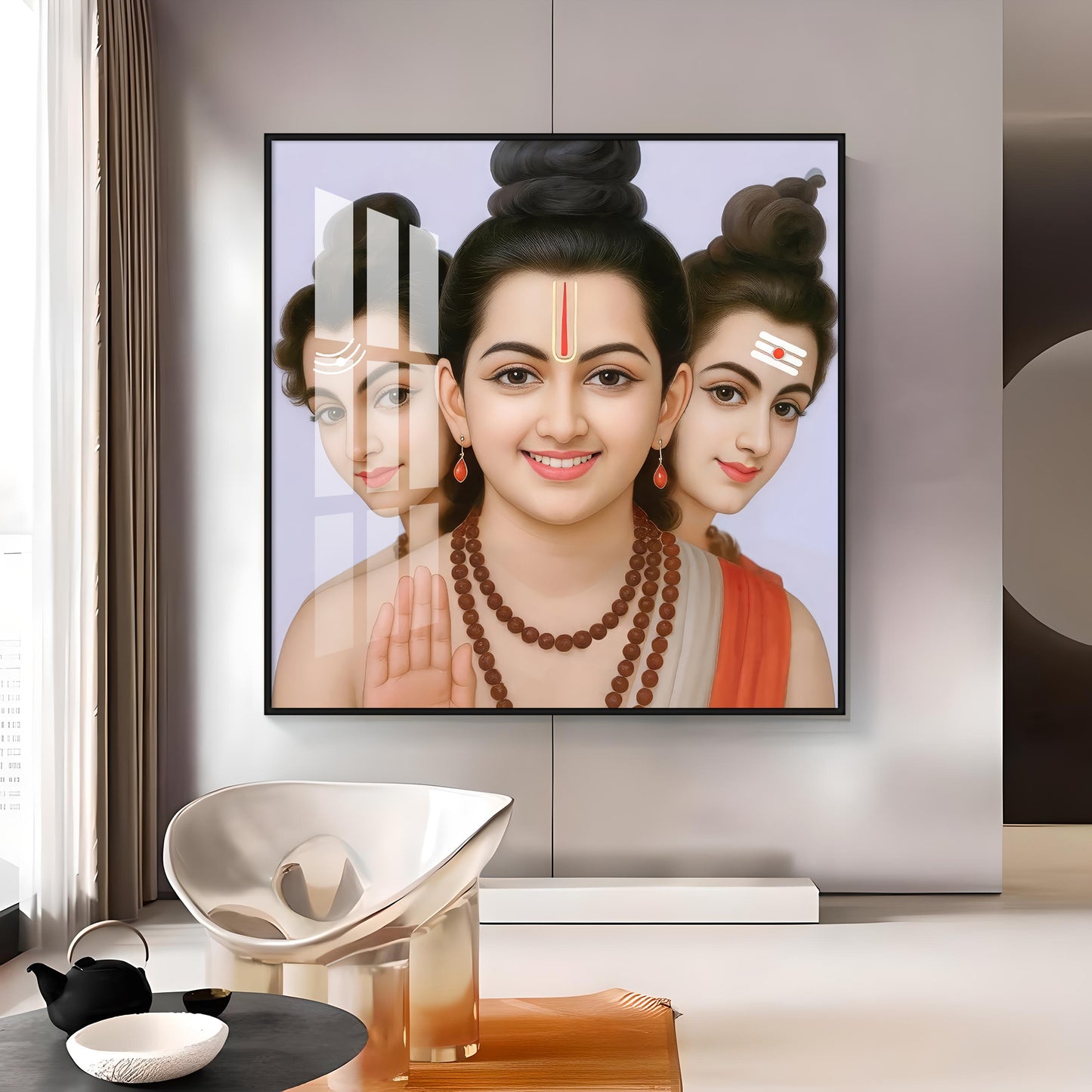 Sri Dattatreya Maharaj Ji Premium Acrylic Square Wall Art