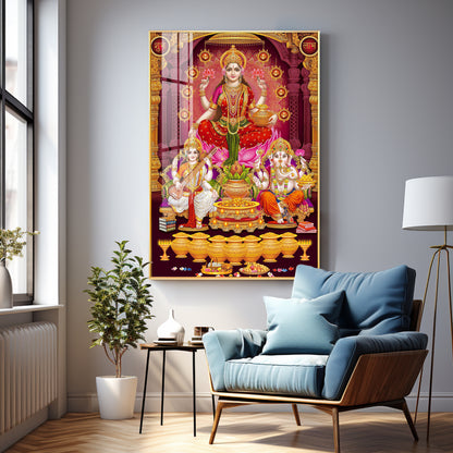 Laxmi's Sacred Serenity Premium Acrylic Vertical Wall Art