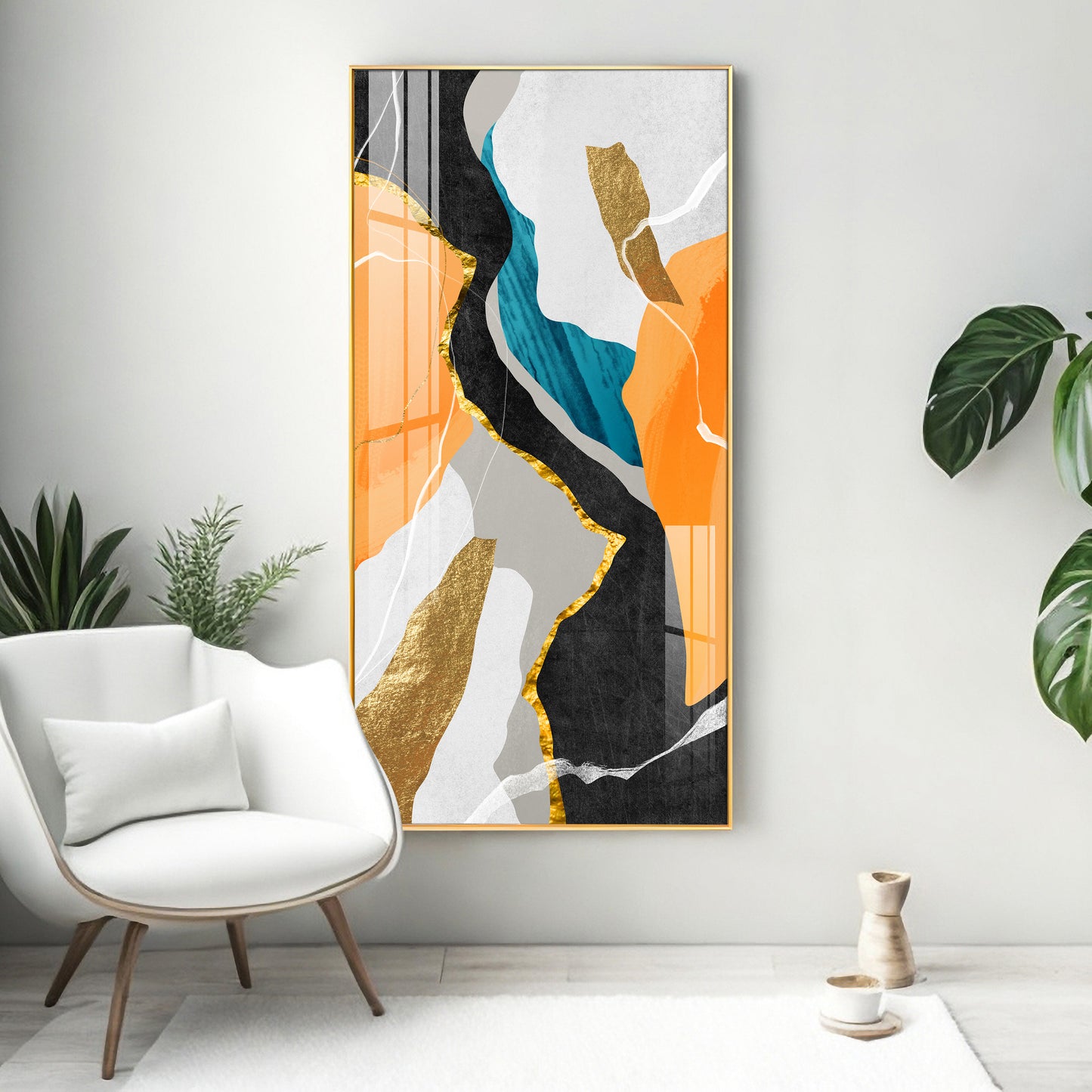 Asymmetrical Stripes Premium Acrylic Vertical Wall Art