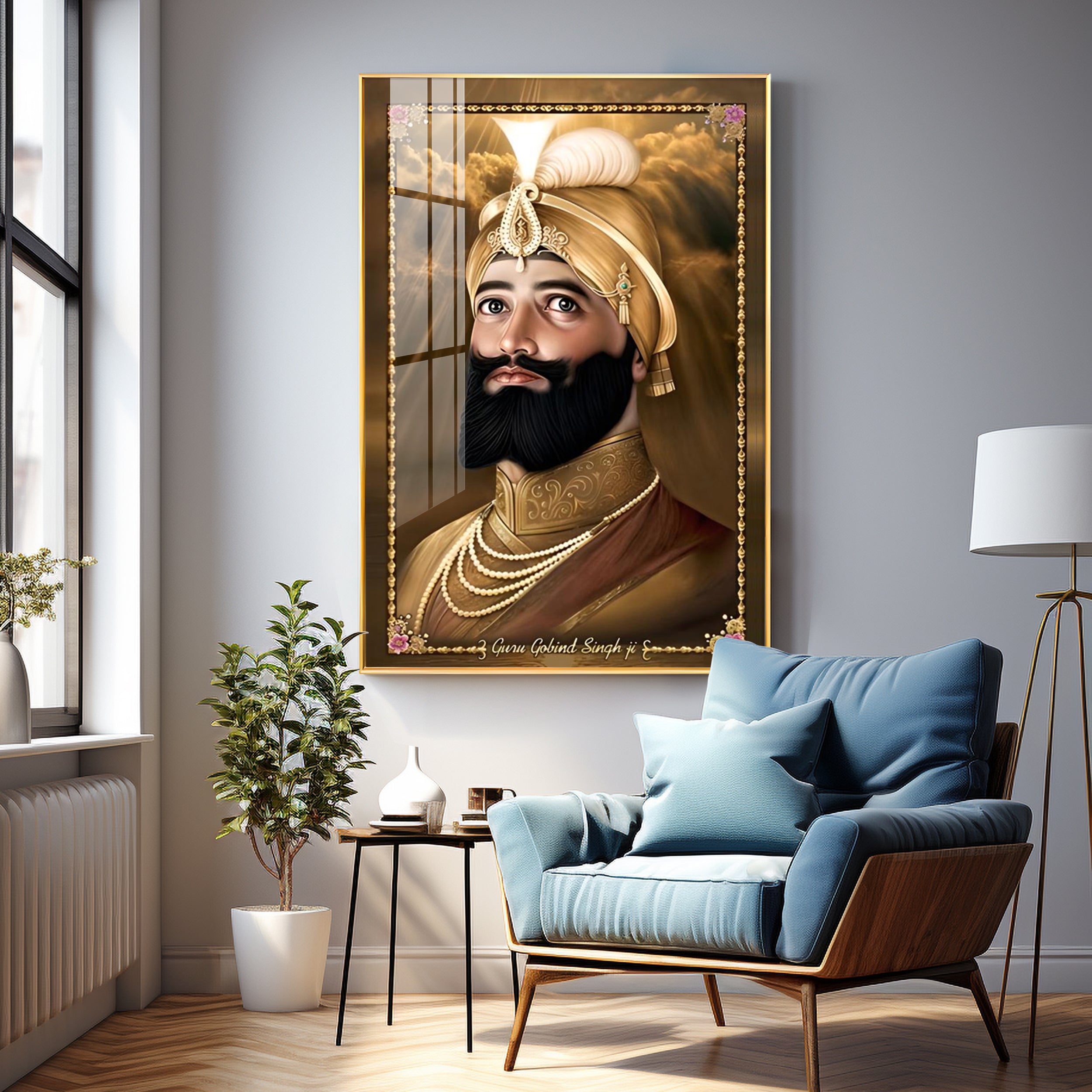 Guru Gobind Singh Premium Acrylic Vertical Wall Art