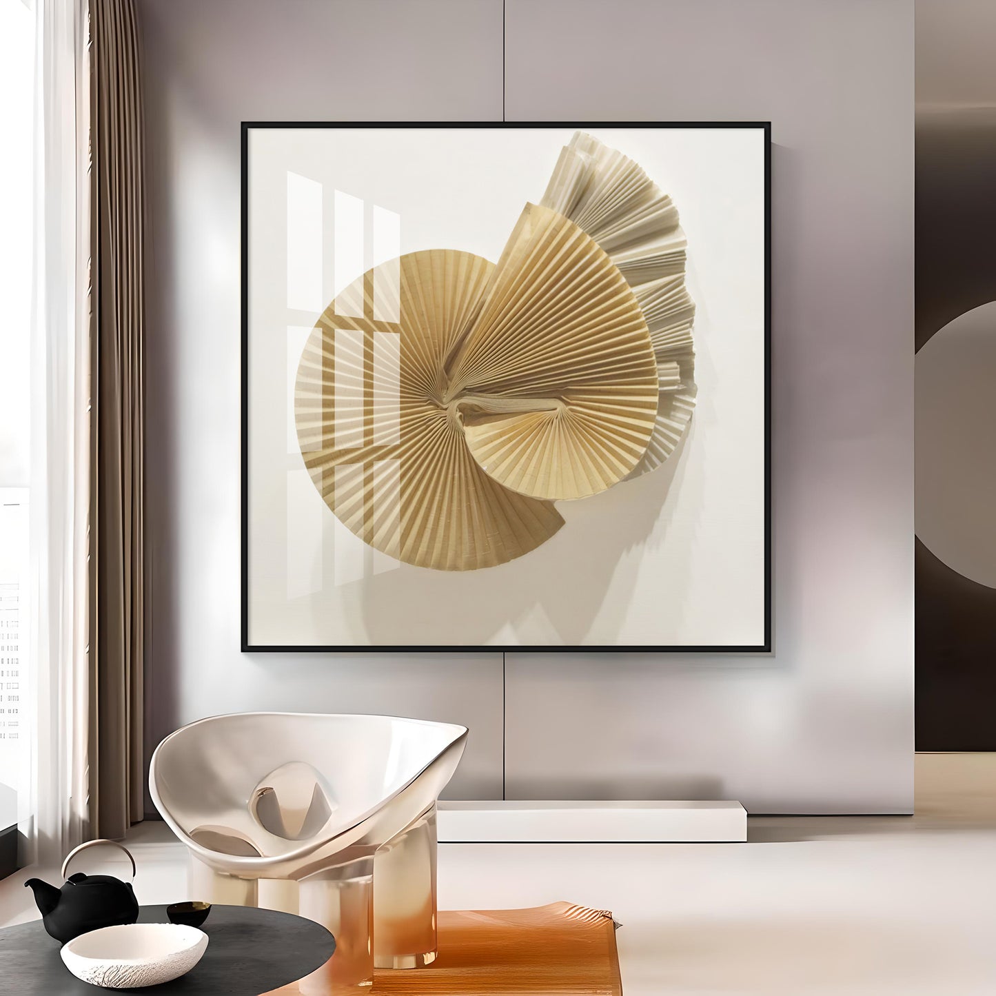 Beautiful Golden Formation Premium Acrylic Square Wall Art