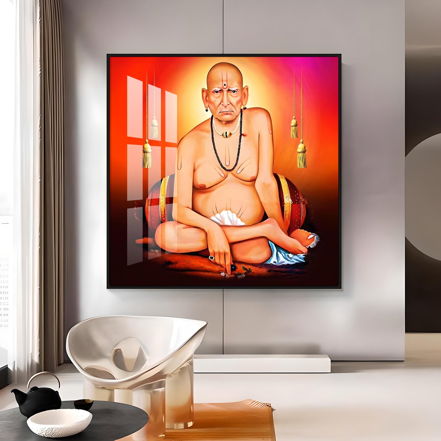 Swami of Akkalkot Premium Acrylic Square Wall Art