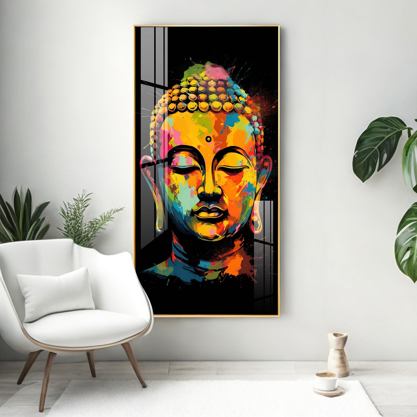 Colorful Buddha Premium Acrylic Vertical Wall Art