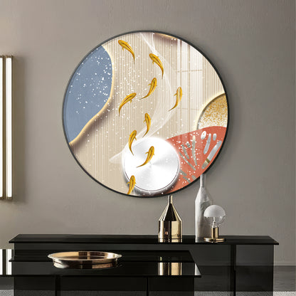 Aqua Whirl Premium Acrylic Round Wall Art