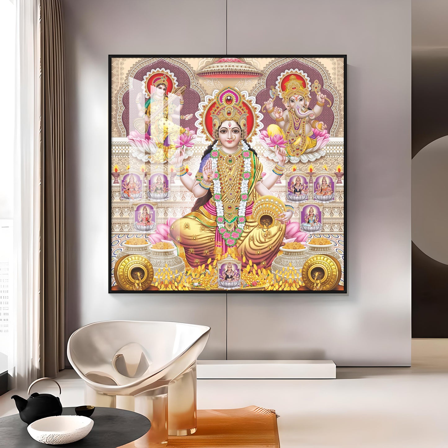 Supreme Laxmi Radiance Premium Acrylic Square Wall Art