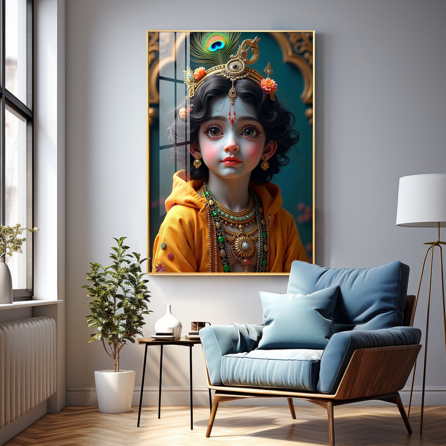 Krishna's Infinite Presence Premium Acrylic Wall Art