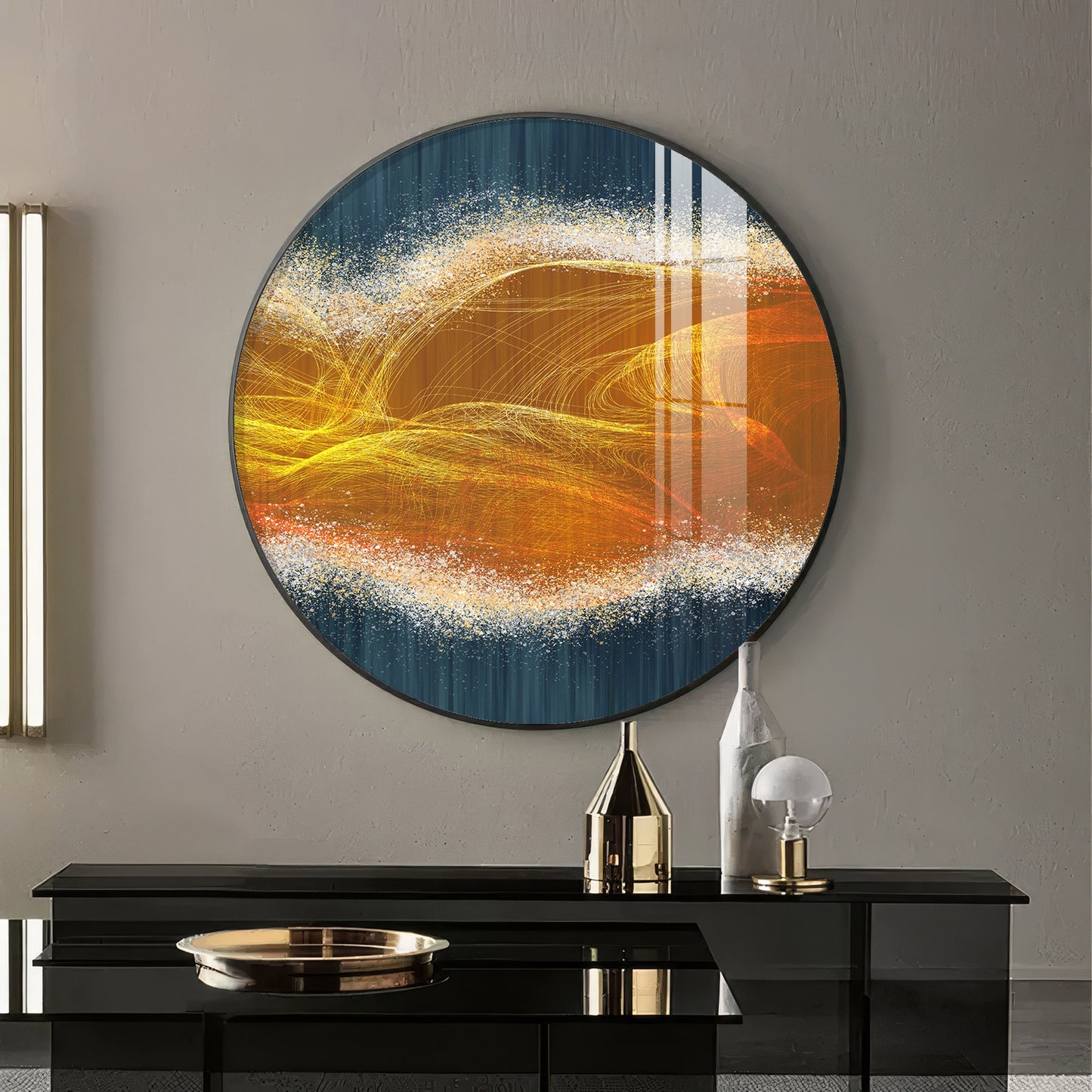 Waveform Whirl Premium Acrylic Round Wall Art