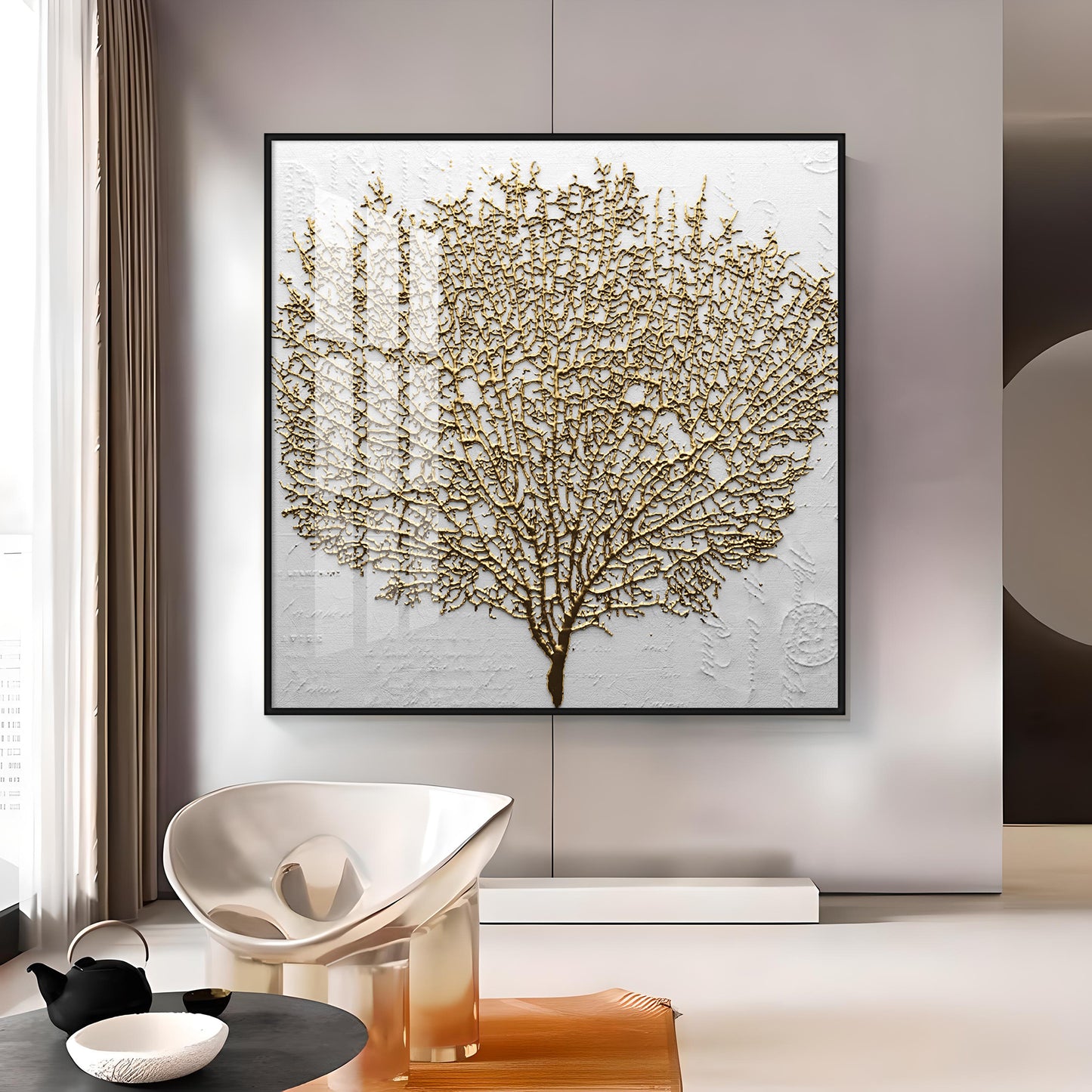 Golden Tree Premium Acrylic Square Wall Art