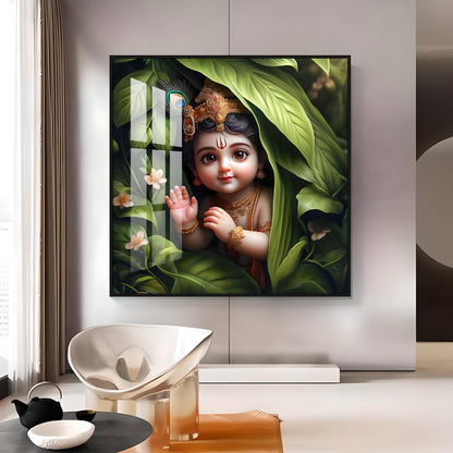 Ladoo Gopal Premium Acrylic Square Wall Art