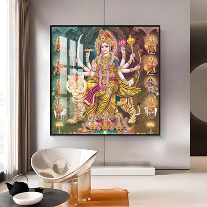 Goddess Durga Grace Premium Acrylic Square Wall Art