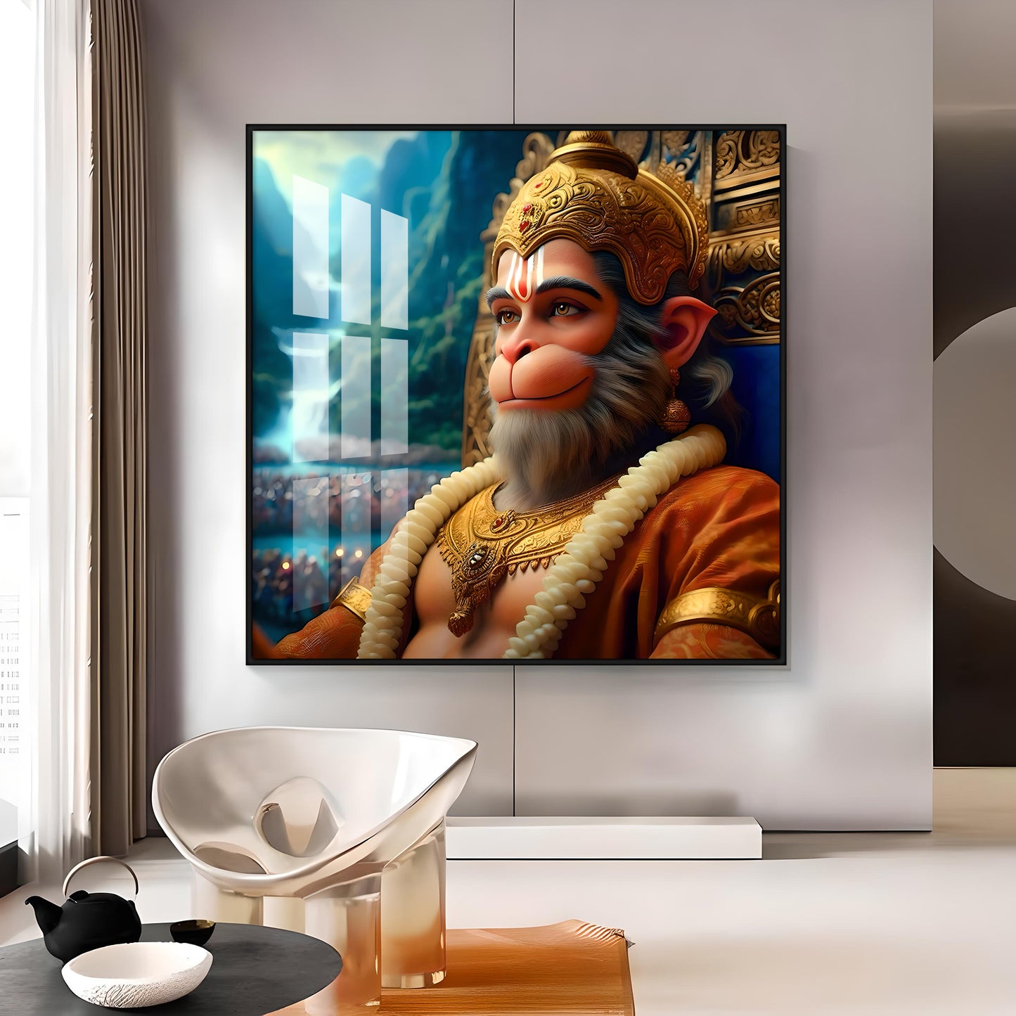 Legendary Hanuman Premium Acrylic Square Wall Art