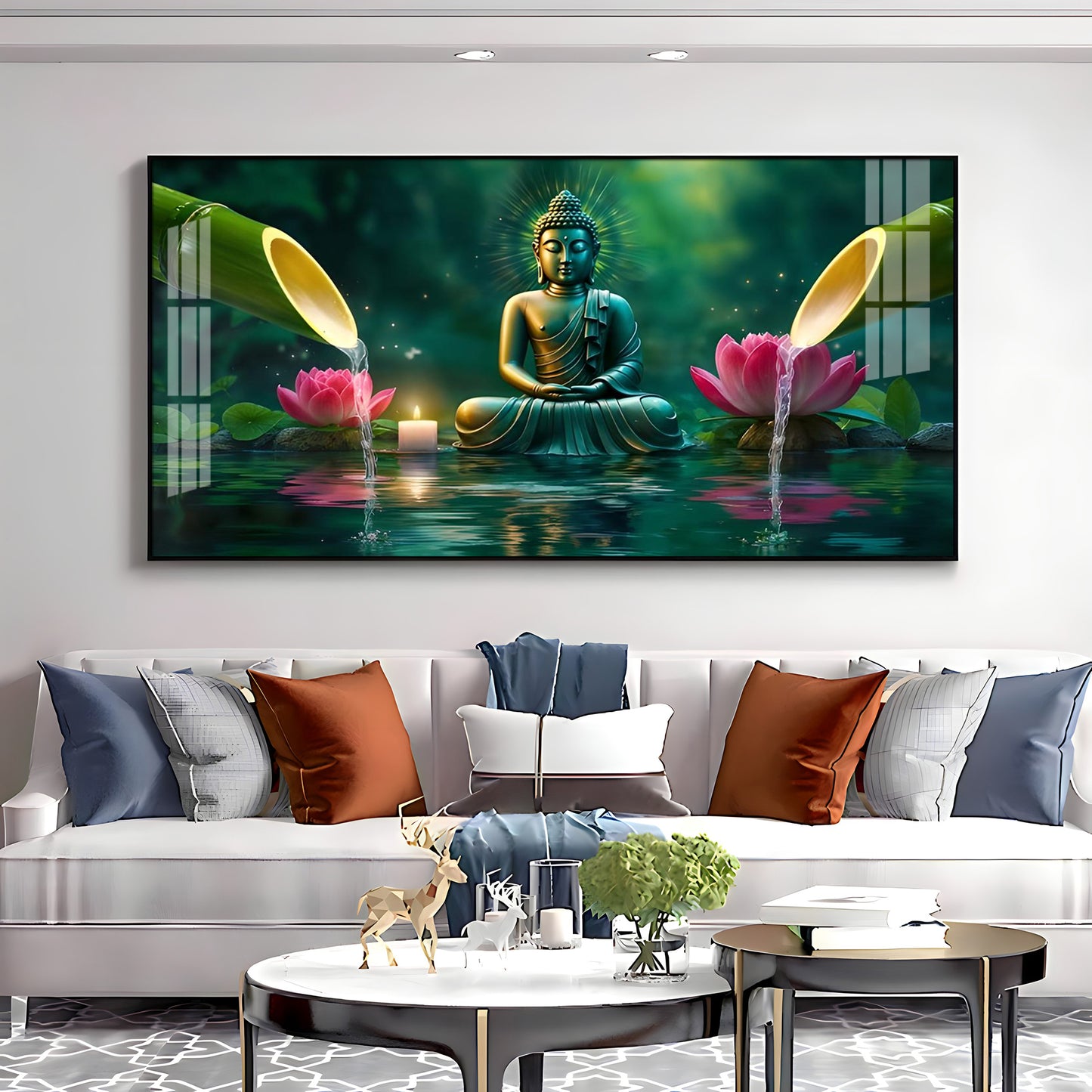 Deep Meditating Buddha Premium Acrylic Horizontal Wall Art