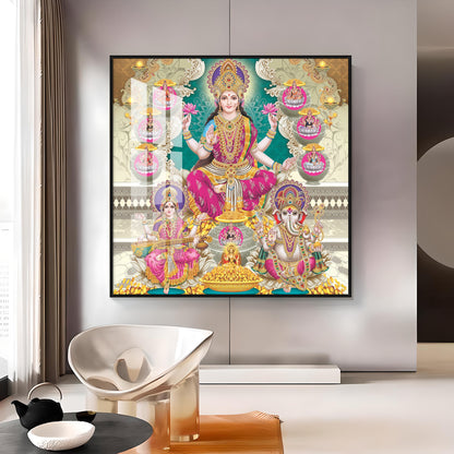 Maa Laxmi Premium Acrylic Square Wall Art