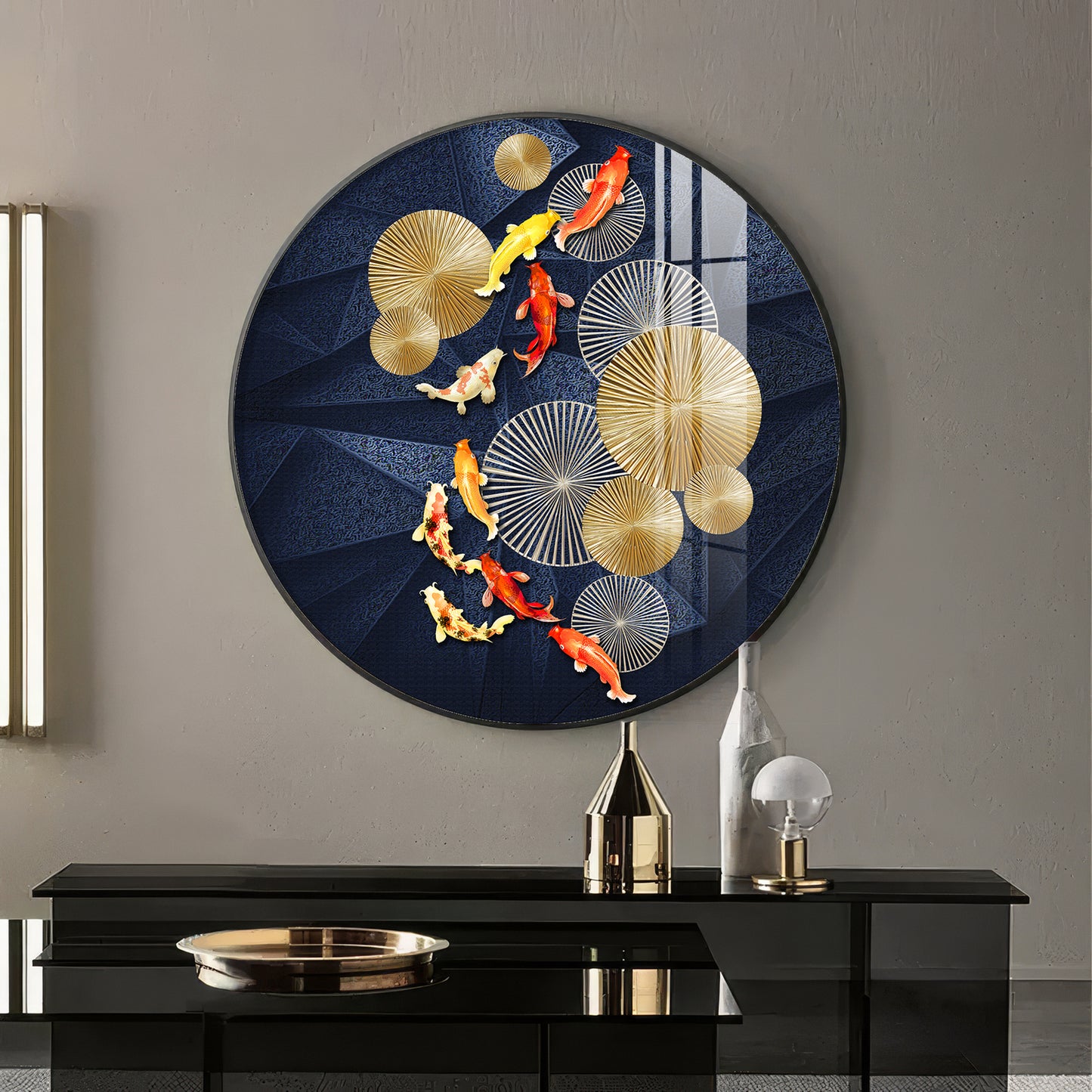 Goldfish Emblem Premium Acrylic Round Wall Art