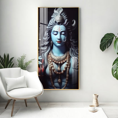 Shiv Shambhu Premium Acrylic Vertical Wall Art