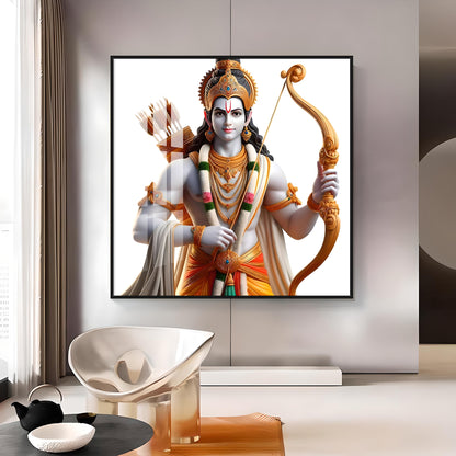 King Of Ayodhya Shree Ram Premium Acrylic Square Wall Art