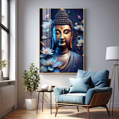 Modern Buddha Premium Acrylic Vertical Wall Art