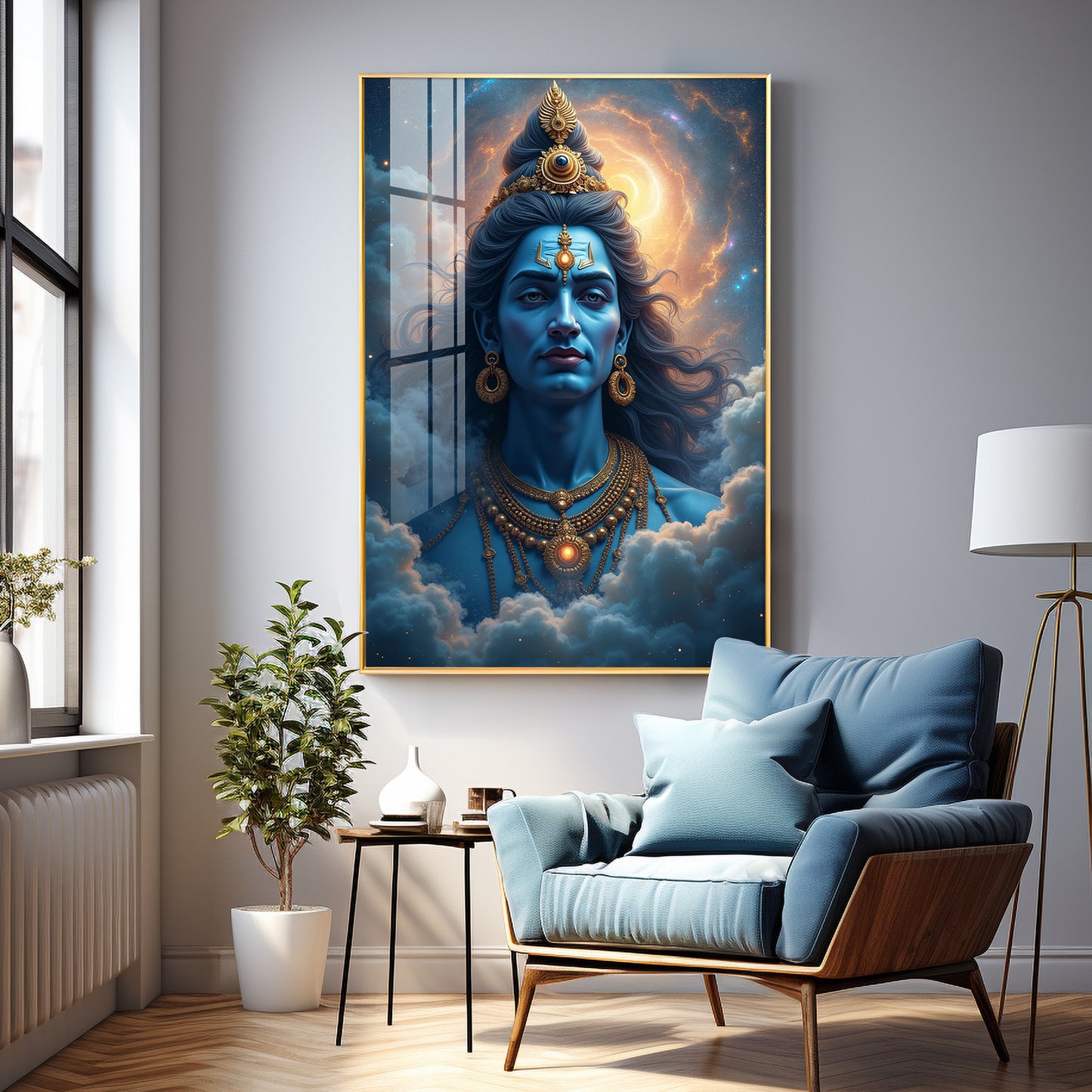 Lord Shiva Cloudscape Premium Acrylic Wall Art